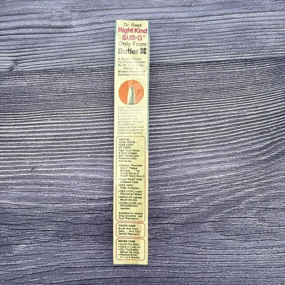VTG GUM Butler Dr. Bass Right Kind SUB-G Toothbrush #300 ULTRA SOFT .007 Nylon
